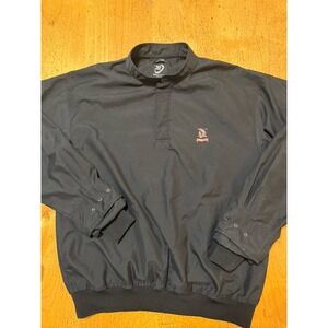 SHINNECOCK HILLS •ZERO RESTRICTION 1/4 Zip Rain Windbreaker Jacket Shirt M Black